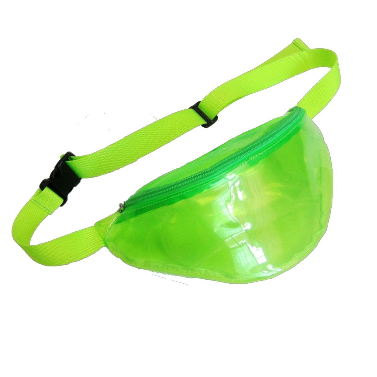 NINGBO NIKO IMP & EXP CO., LTD. Costume Accessories 90s Clear Lime Green Fanny Pack for Adults 840482504432