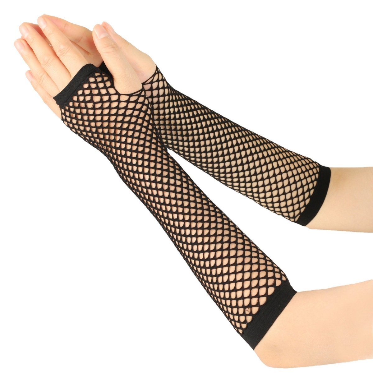 NINGBO NIKO IMP & EXP CO., LTD. Costume Accessories Black Long Fishnet Gloves for Adults 84048250464