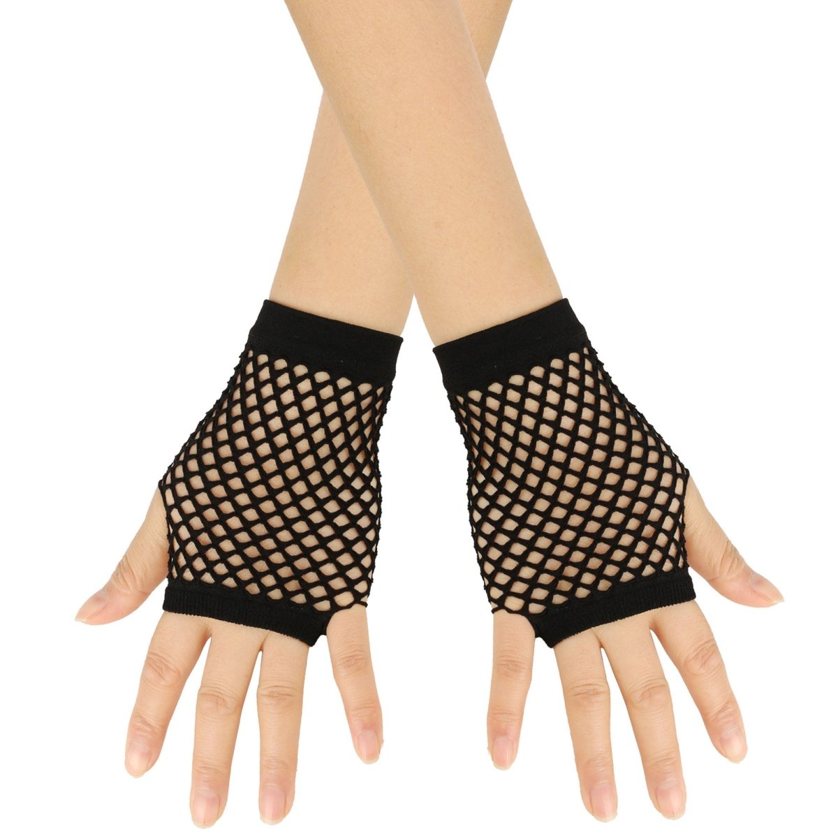 NINGBO NIKO IMP & EXP CO., LTD. Costume Accessories Black Short Fishnet Gloves for Adults 840482504630