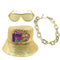 NINGBO NIKO IMP & EXP CO., LTD. Costume Accessories Gold 80s Retro Accessory Kit for Adults 840482504333