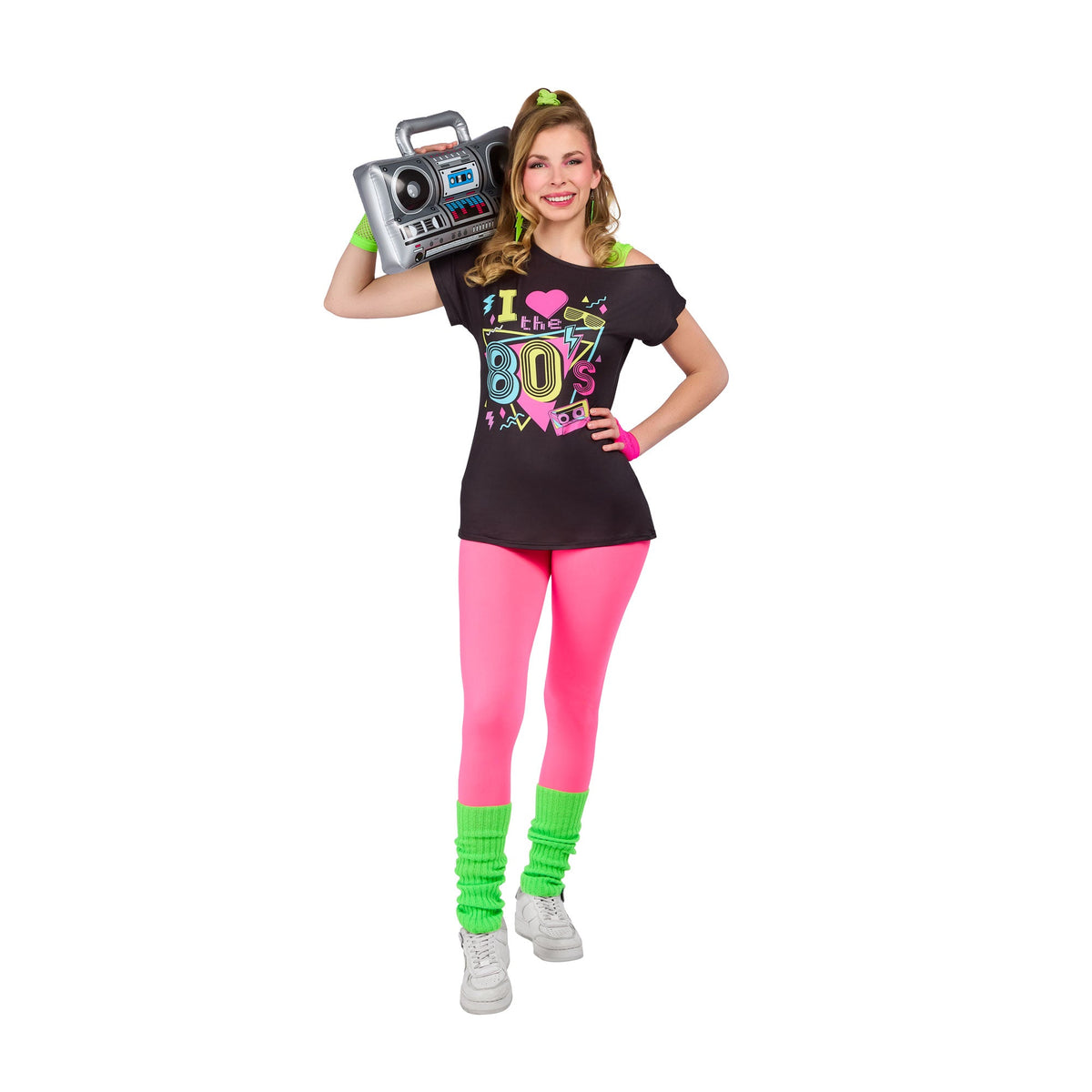 NINGBO NIKO IMP & EXP CO., LTD. Costume Accessories I Love 80s T-Shirt for Adults, Black