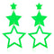 NINGBO NIKO IMP & EXP CO., LTD. Costume Accessories Neon Green Star Earrings, 2 Count 840482504562