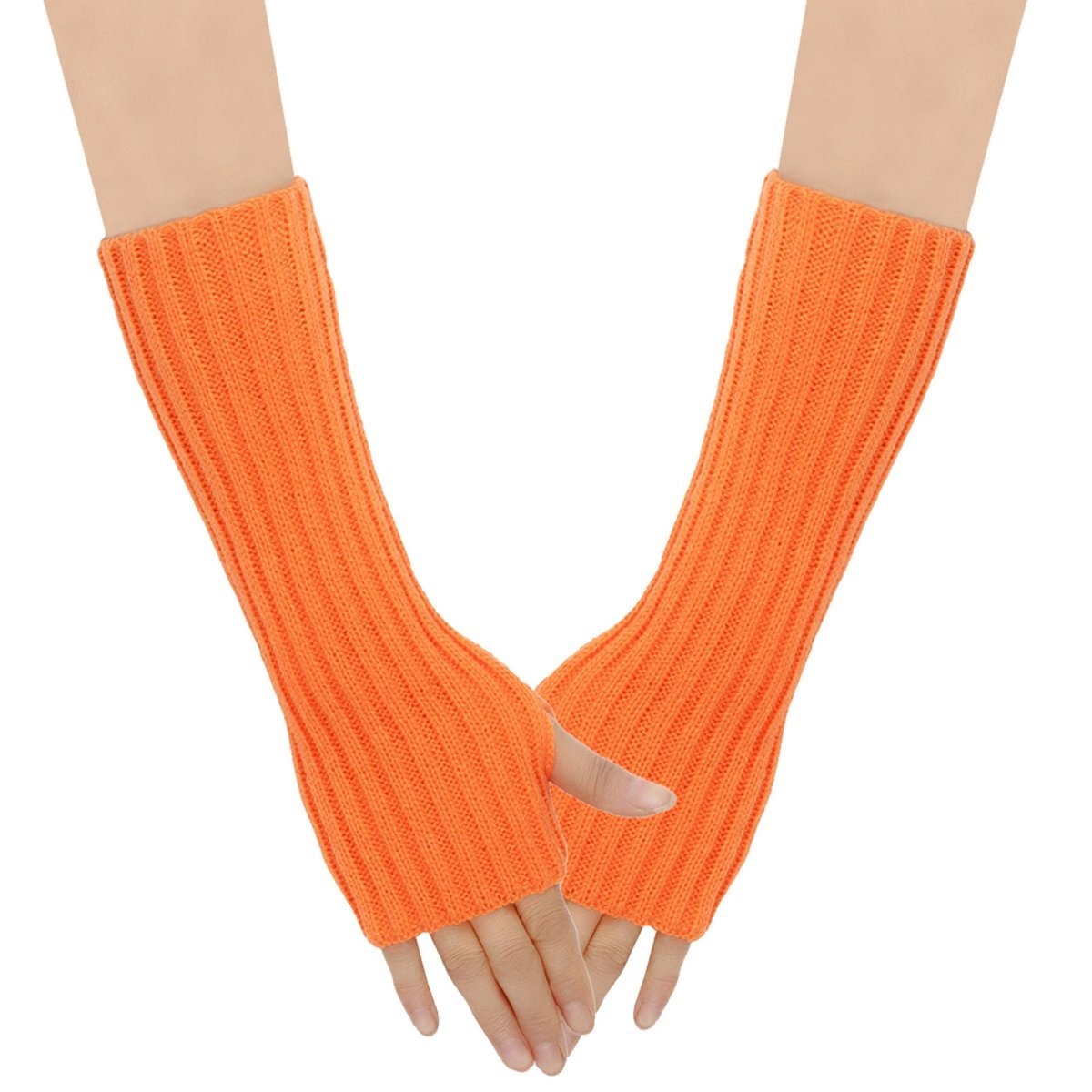 NINGBO NIKO IMP & EXP CO., LTD. Costume Accessories Neon Orange 80s Gloves for Adults 840482504777