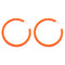 NINGBO NIKO IMP & EXP CO., LTD. Costume Accessories Neon Orange Hoop Earrings, 2 Count 840482504487