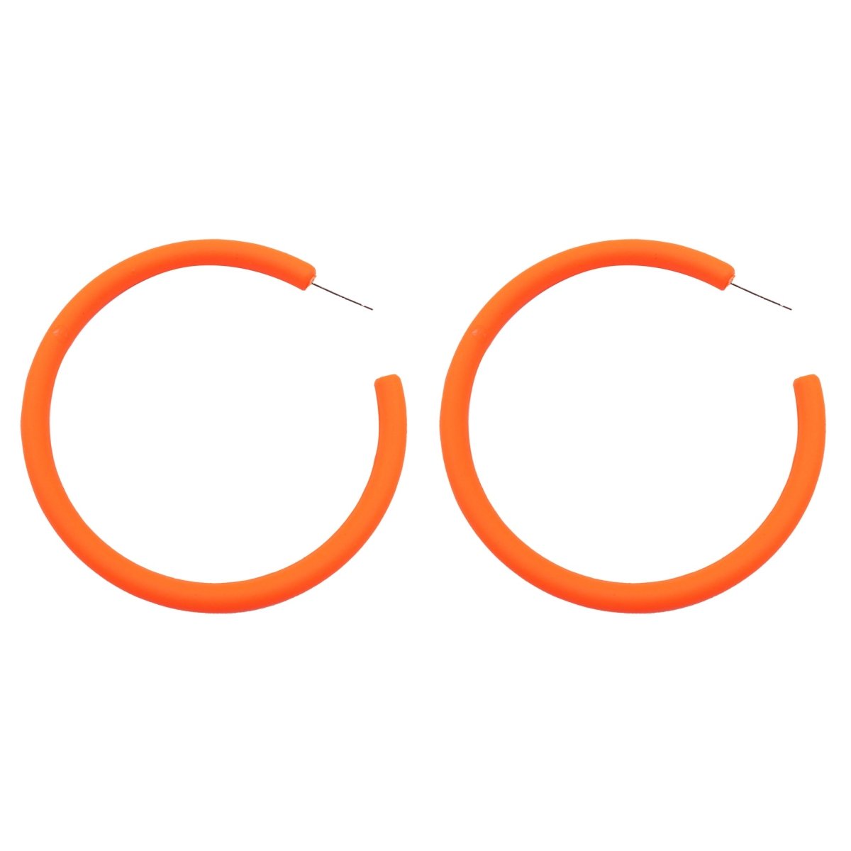 NINGBO NIKO IMP & EXP CO., LTD. Costume Accessories Neon Orange Hoop Earrings, 2 Count 840482504487
