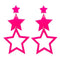 NINGBO NIKO IMP & EXP CO., LTD. Costume Accessories Neon Pink Star Earrings, 2 Count 840482504548