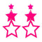 NINGBO NIKO IMP & EXP CO., LTD. Costume Accessories Neon Pink Star Earrings, 2 Count 840482504548