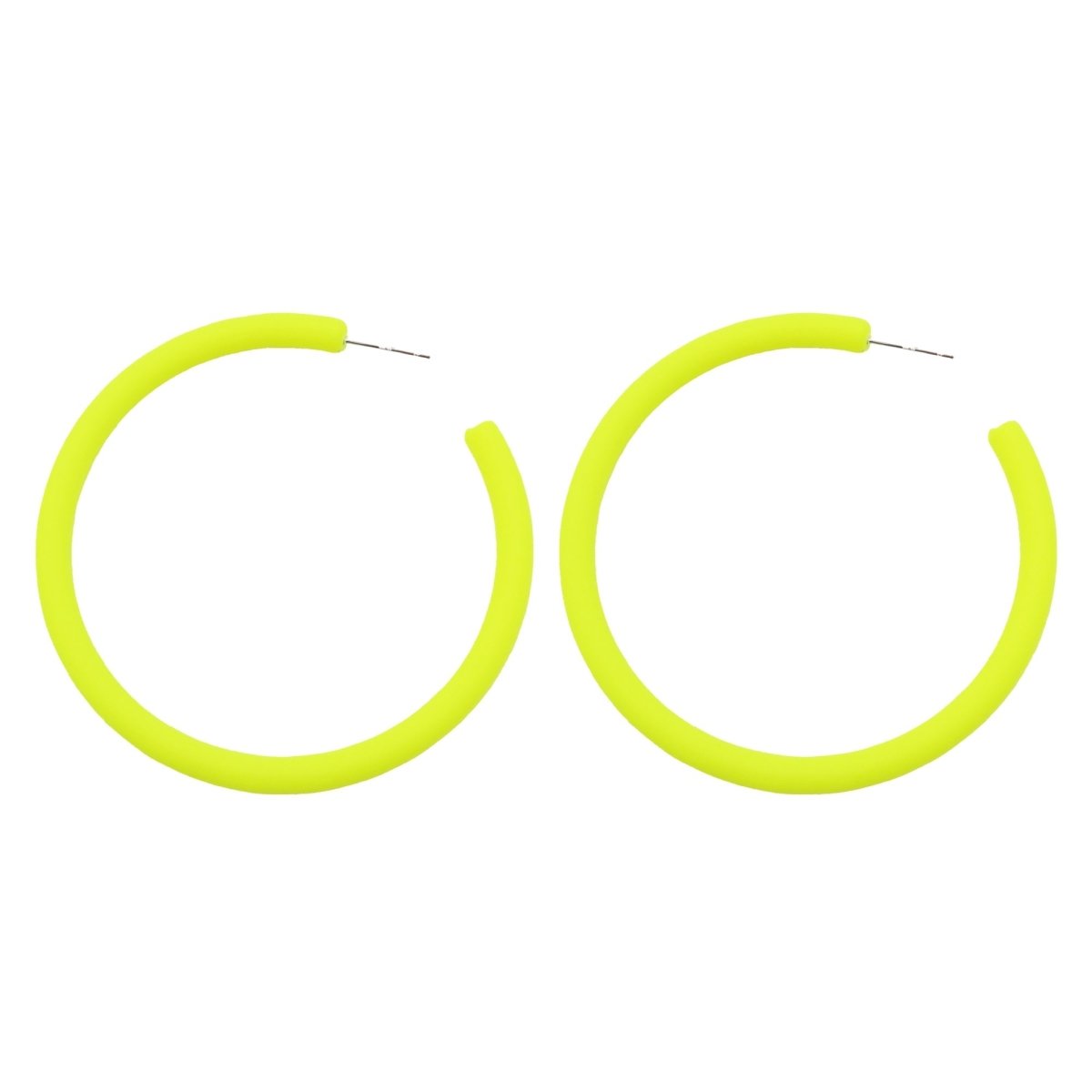 NINGBO NIKO IMP & EXP CO., LTD. Costume Accessories Neon Yellow Hoop Earrings, 2 Count 840482504500