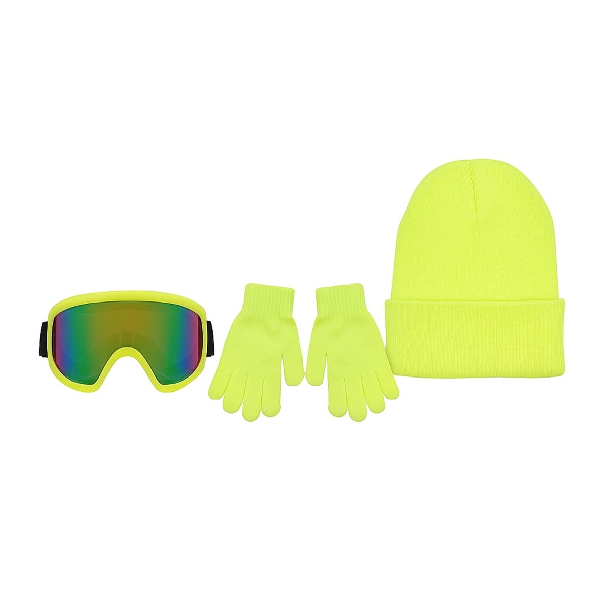NINGBO NIKO IMP & EXP CO., LTD. Costume Accessories Neon Yellow Winter Festival Set for Adults 840482505873