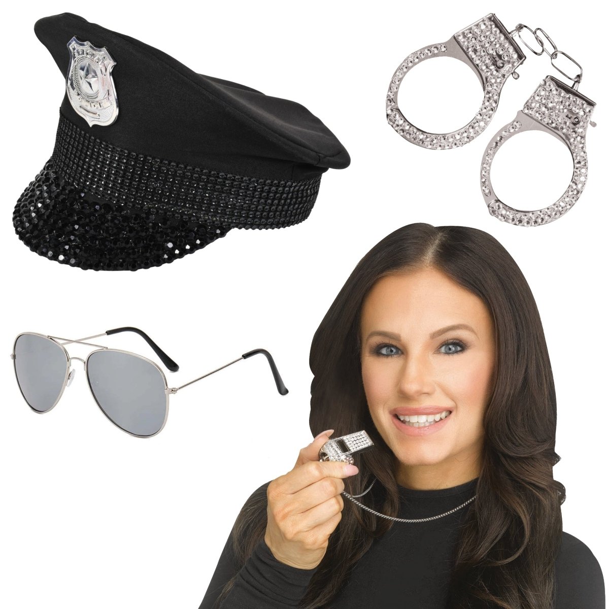 PARTY EXPERT Bling Police Costume Accessory Kit for Adults 761641681