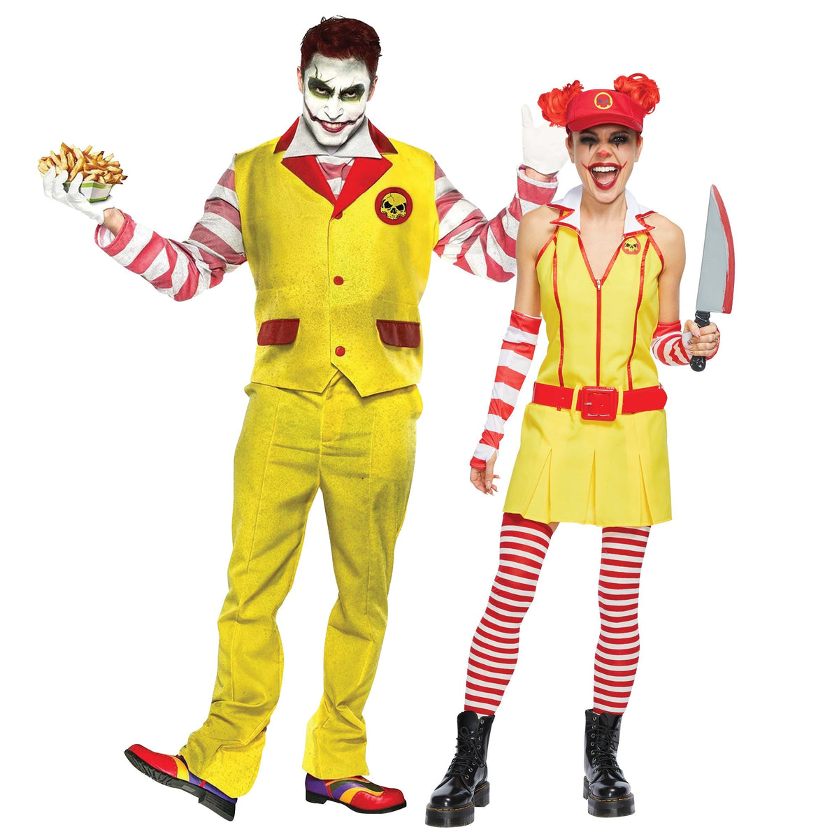 Party Expert Creepy Clown Couple Costumes