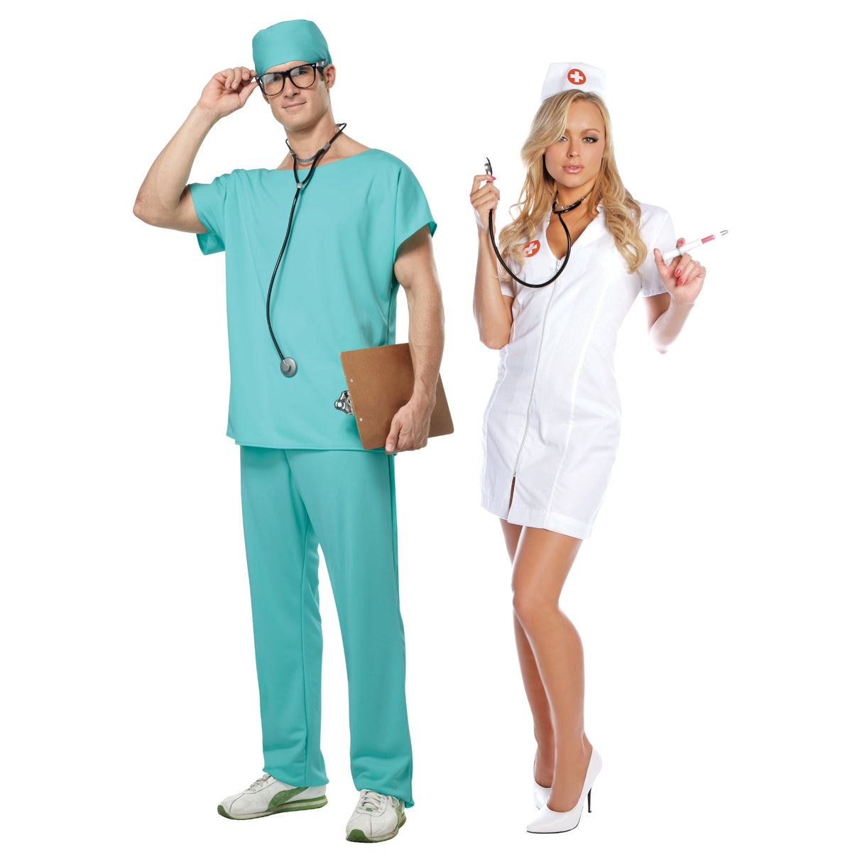 PARTY EXPERT Doctor and Nurse Couple Costumes 715406929
