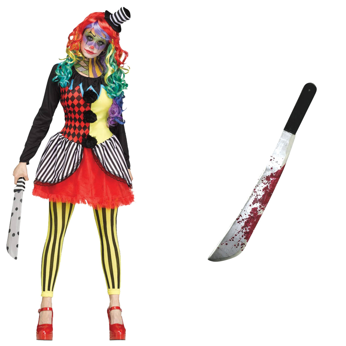 PARTY EXPERT Freak Show Clown Costume Kit for Adults