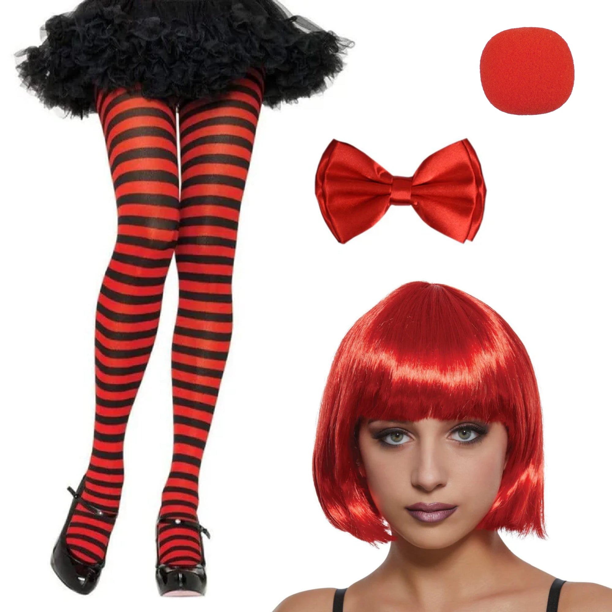 Deguisement Boucher HFCOONY Kit De Costume De Serveur Des Années 50 3 Pièces - Tablier Rayé Rouge Et Blanc - Chapeau De Chef - Nœud Papillon Rouge - Réglable - Pour Noeud Papillon Halloween