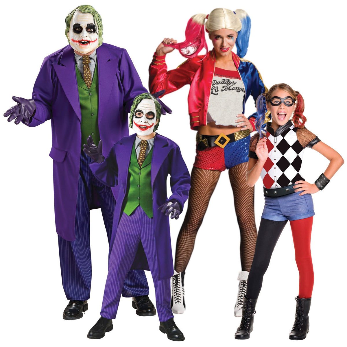 Party Expert Joker and Harley Quinn Family Costumes 717435150