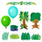Party Expert Kids Birthday Blue and Green Dinosaurs Basic Decoration Party Kit
