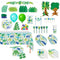 PARTY EXPERT Kids Birthday Blue and Green Dinosaurs Ultimate Birthday Party Supplies Kit, 8 Guests