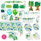 PARTY EXPERT Kids Birthday Blue and Green Dinosaurs Ultimate Birthday Party Supplies Kit, 8 Guests