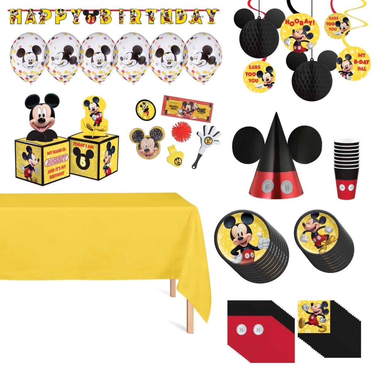 Disney Mickey Mouse Standard Birthday Party Supplies Kit – Party Expert