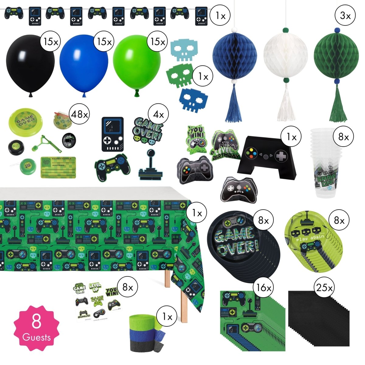 116 Pièces Cadeau Anniversaire Jeux Vidéo - Autocollants, Bracelets, Porte-clés - Thème Miner