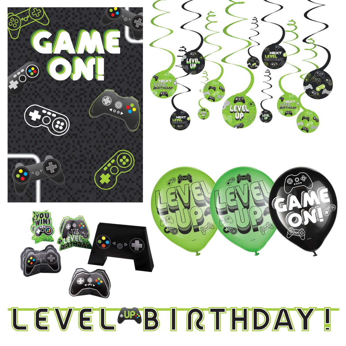 Party Expert Kids Birthday Level Up Basic Decoration Party Supplies Kit