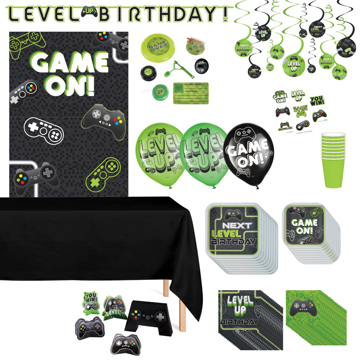 Party Expert Kids Birthday Level Up Standard Birthday Party Supplies Kit