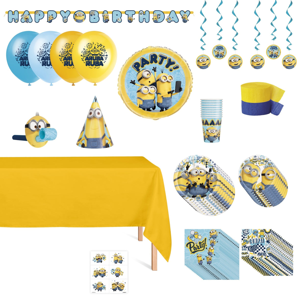 Party Expert Kids Birthday Minions Standard Birthday Party Kit