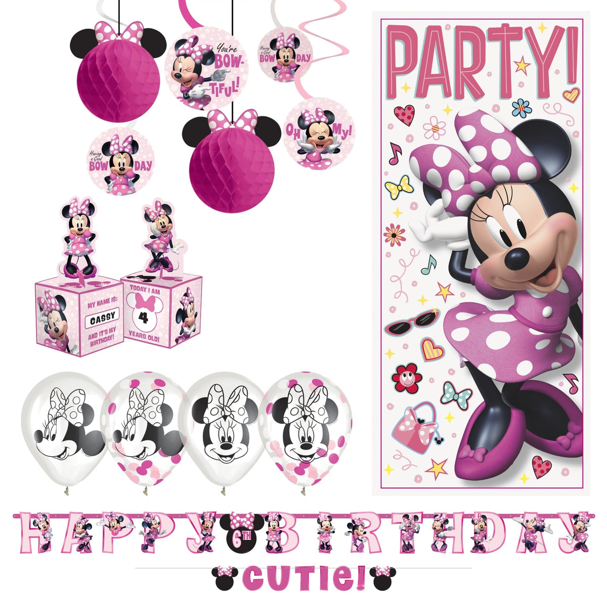 PARTY EXPERT Kids Birthday Minnie Mouse Basic Decoration Party Supplies Kit 721427717
