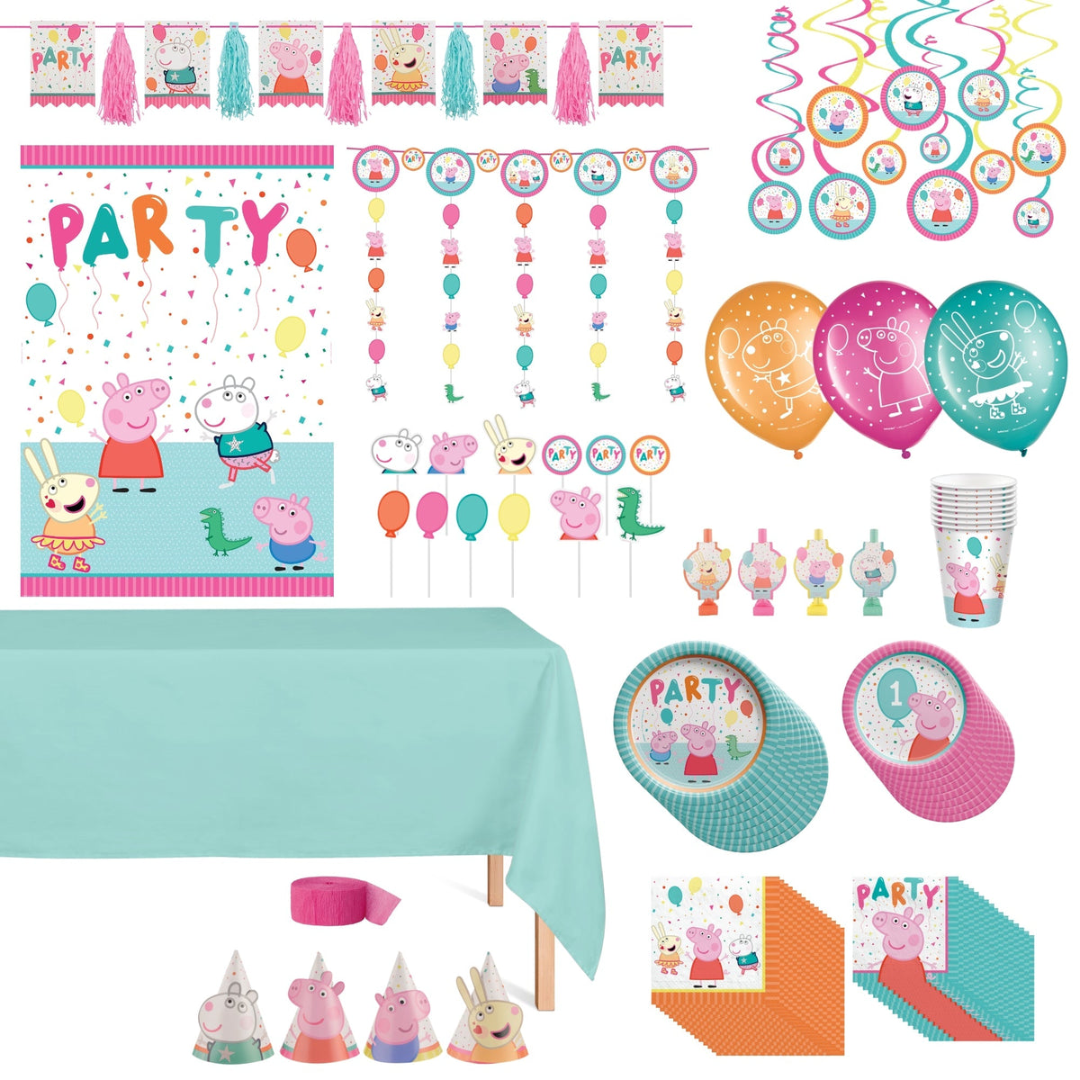Party Expert Kids Birthday Peppa Pig Standard Birthday Party Supplies Kit