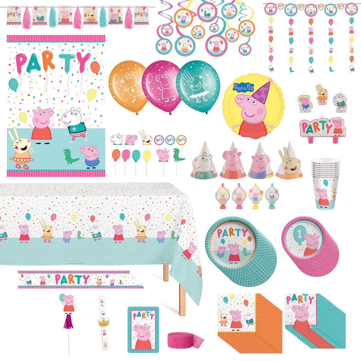 Party Expert Kids Birthday Peppa Pig Ultimate Birthday Party Supplies Kit