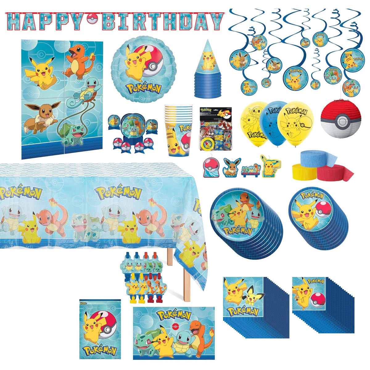 Party Expert Kids Birthday Pokémon Ultimate Birthday Party Supplies Kit