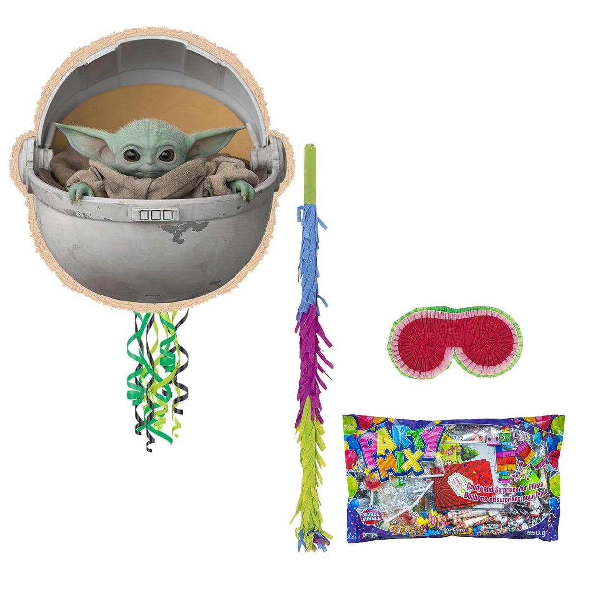 PARTY EXPERT Kids Birthday Star Wars The Mandalorian Grogu Piñata Birthday Party Kit