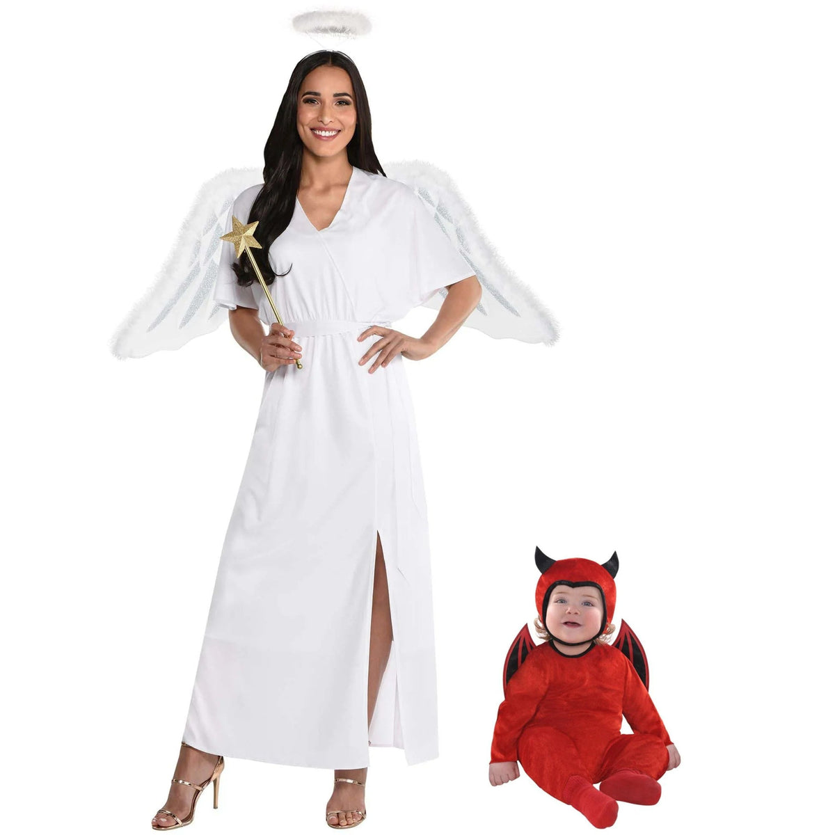 Party Expert Mommy and Me Angel and Devil Costumes
