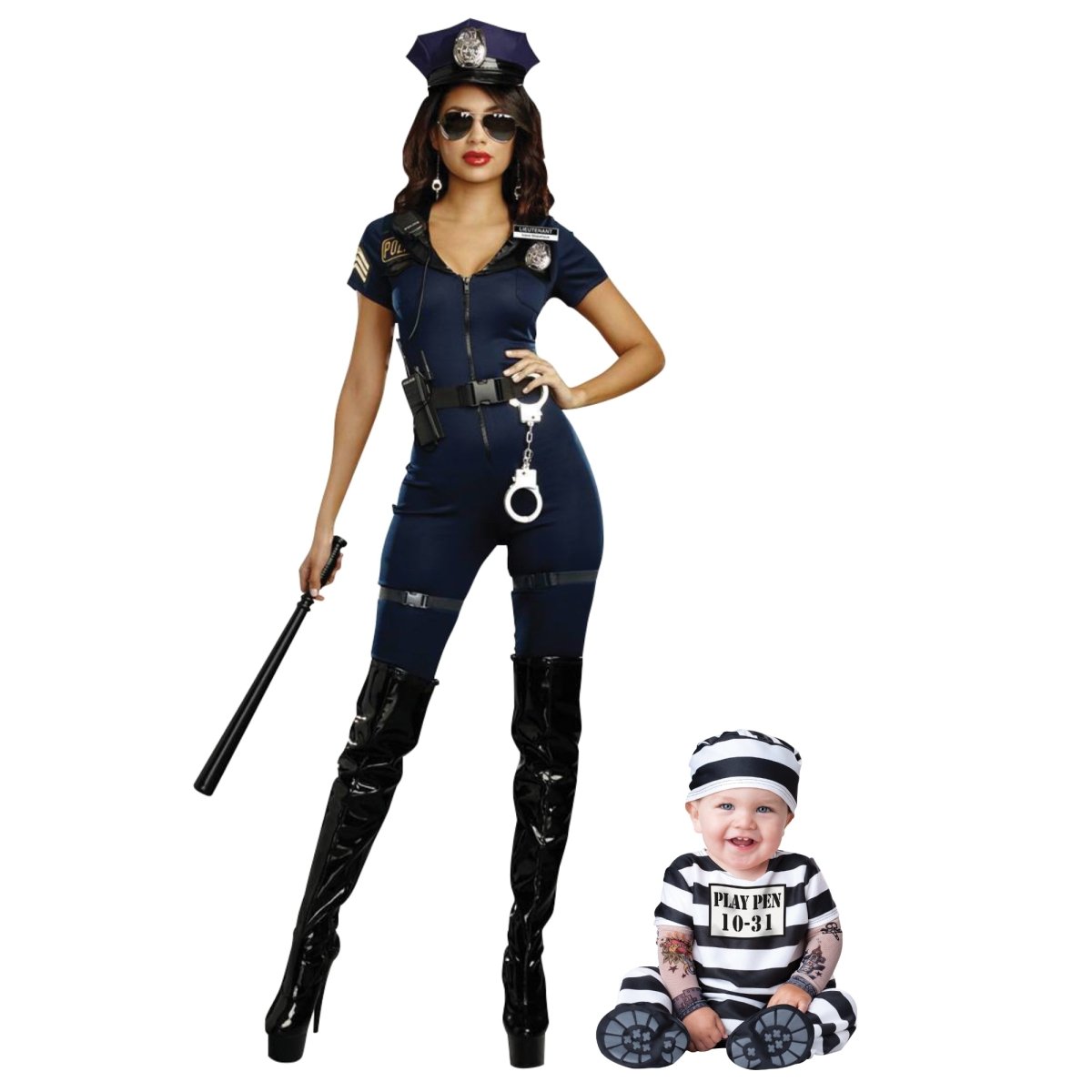 PARTY EXPERT Mommy and Me Cop and Inmate Costumes 761090559