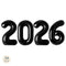 Party Expert New Year Black 2026 New Year Foil Balloons Kit, 34 Inches
