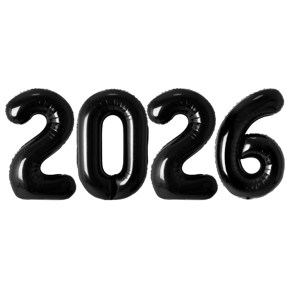 Party Expert New Year Black 2026 New Year Foil Balloons Kit, 34 Inches