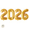 Party Expert New Year Gold 2026 New Year Foil Balloons Kit, 40 Inches