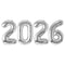 Party Expert New Year Silver 2026 New Year Foil Balloons Kit, 34 Inches