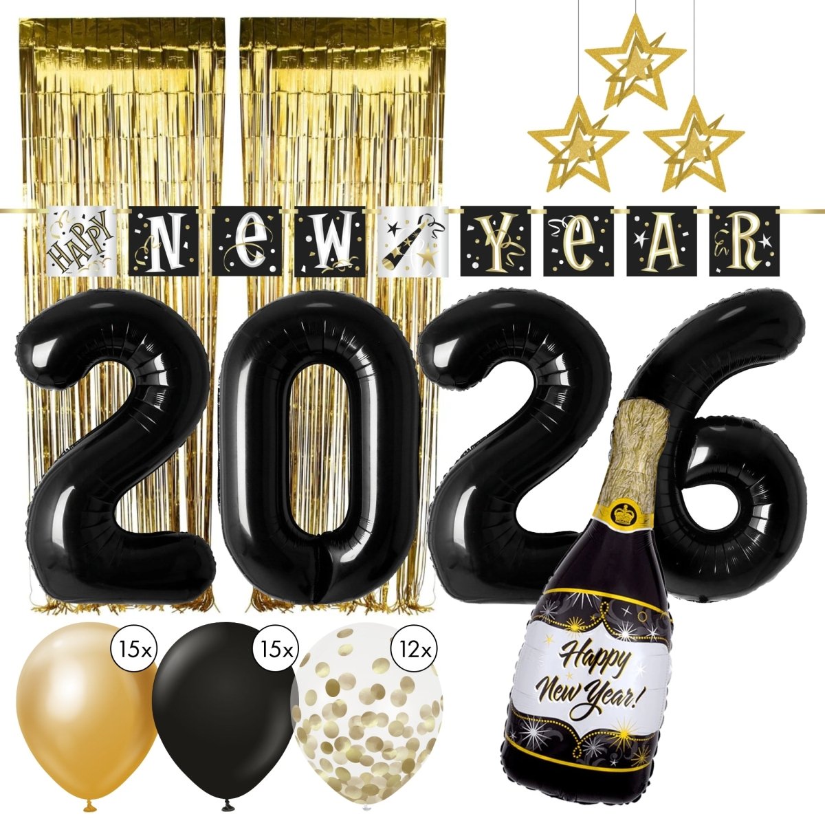 Party Expert New Year Ultimate Happy New Year Photo Backdrop Decoration Kit