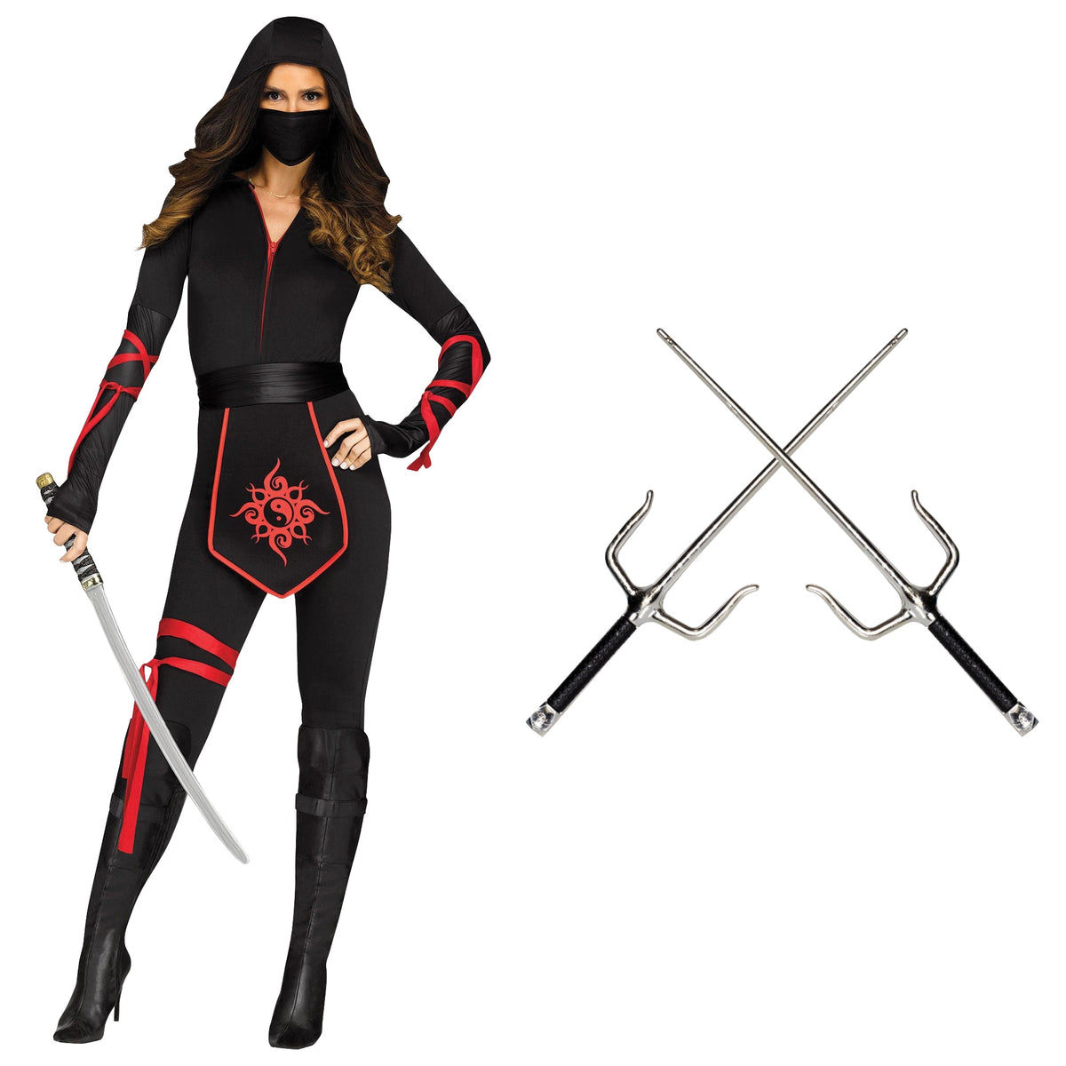 PARTY EXPERT Ninja Warrior Costume Kit for Adults