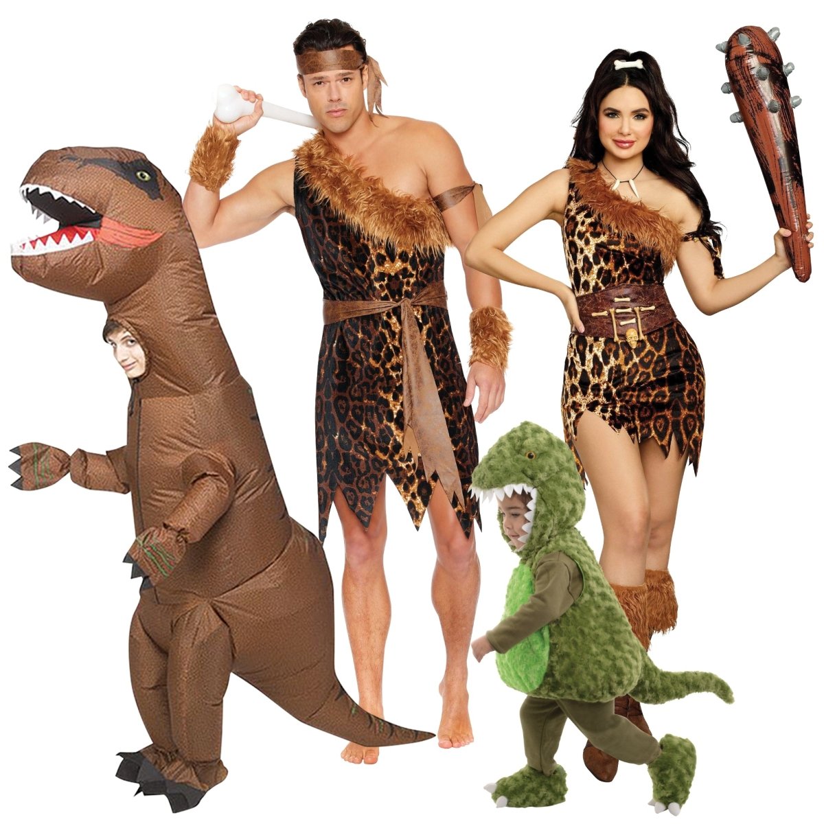 PARTY EXPERT Prehistoric Family Costumes 715650803