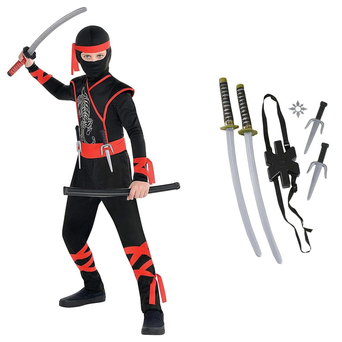 PARTY EXPERT Shadow Ninja Costume Kit for Kids