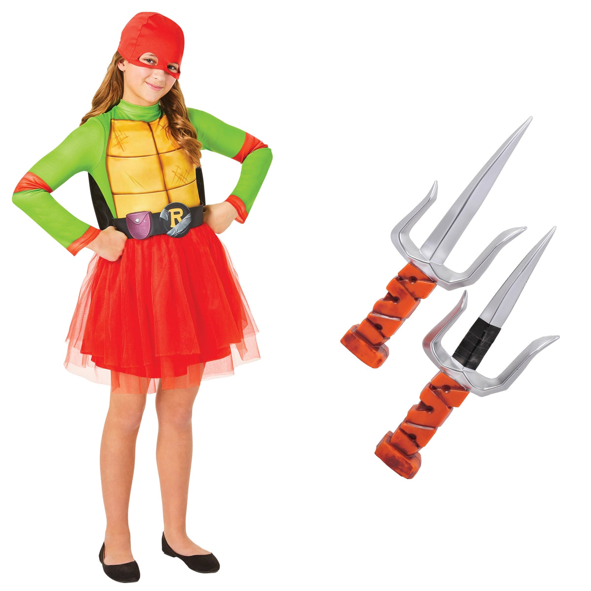 PARTY EXPERT Teenage Mutant Ninja Turtles Raph Dress Costume Kit for Kids