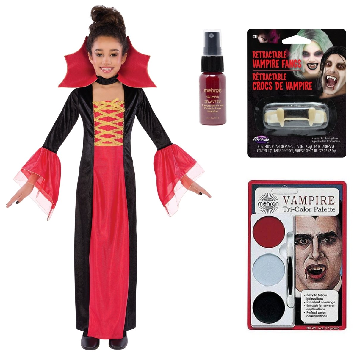 PARTY EXPERT Victorian Vampress Costume Kit for Kids
