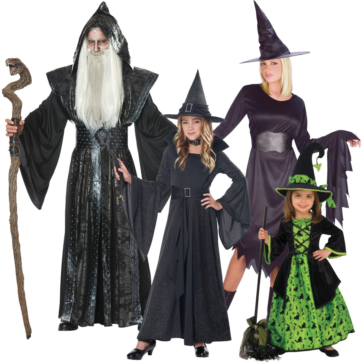 Party Expert Wizard and Witch Family Costumes 715650459