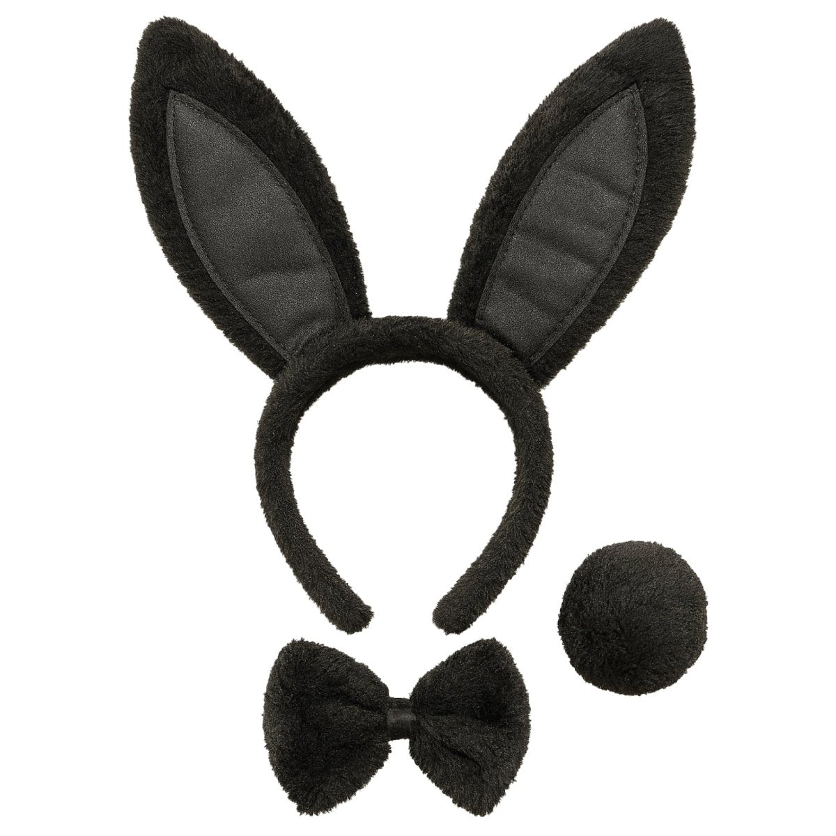 PARTY PLAY LIMITED Costume Accessories Black Rabbit Accessory Kit for Adults 840482501974
