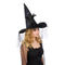 PARTY PLAY LIMITED Costume Accessories Black Witch Hat with Tulle and Feathers for Adults 840482501929