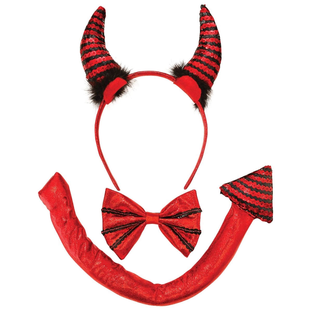 PARTY PLAY LIMITED Costume Accessories Devil Accessory Kit with Sequin for Adults 840482502032