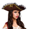 PARTY PLAY LIMITED Costume Accessories Pirate Tricorn Hat with Lace for Adults 850023088833
