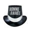 PARTY TIME MFG New Year Bonne Année black top hat with silver band 010372107498